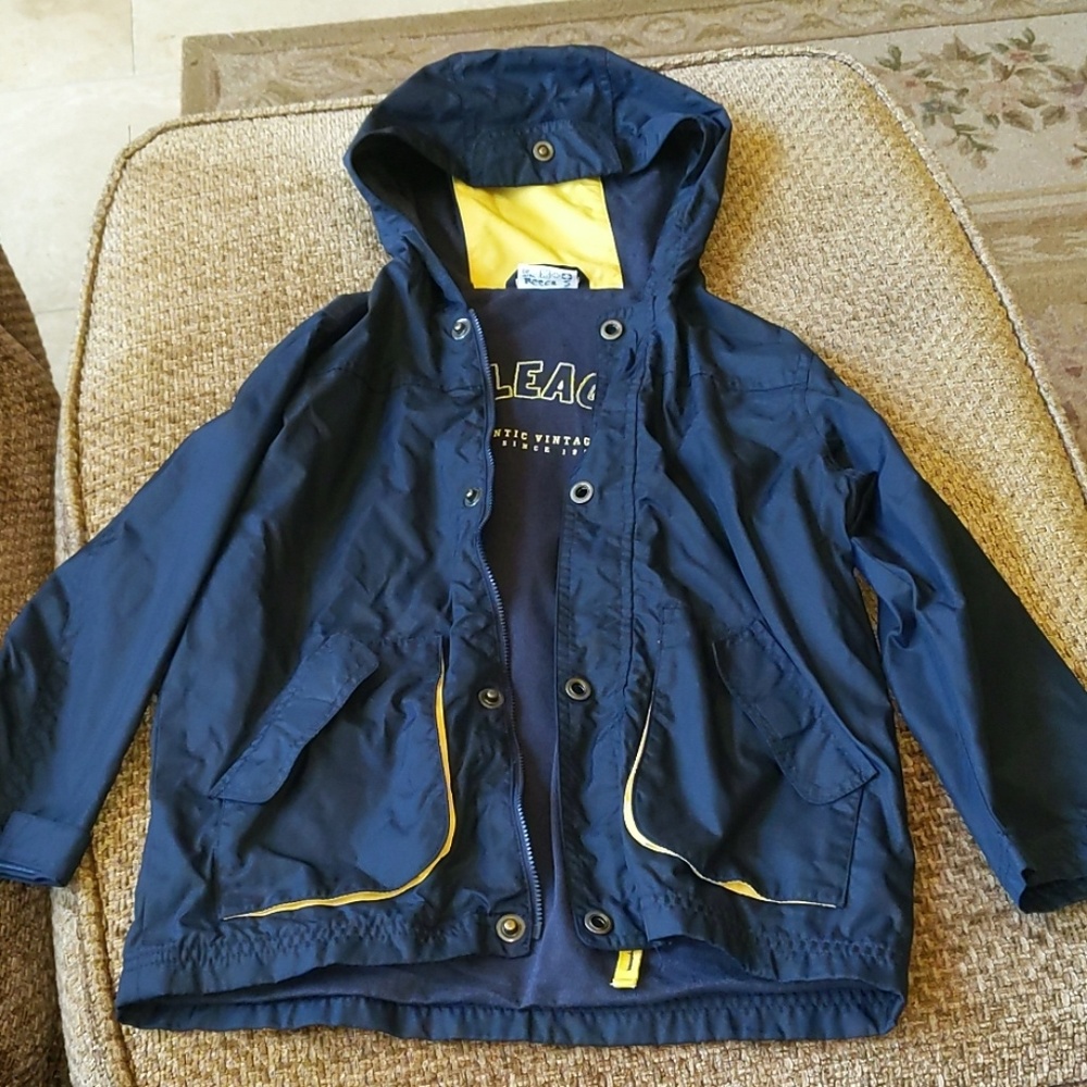 Boys Navy Blue Long Sleeve Hooded Jacket